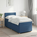 vidaXL Boxspring ágy matraccal fejtámlával Kék 100 x 200 cm Szövet