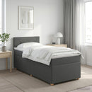 vidaXL Boxspring ágy matraccal Sötétszürke 90 x 200 cm Szövet