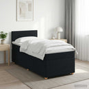 vidaXL Boxspring ágy matraccal fejtámlával Fekete 90 x 200 cm Szövet