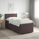 vidaXL Boxspring ágy matraccal Sötét Barna 100 x 200 cm Szövet