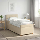 vidaXL Boxspring ágy matraccal Krémszínű 100 x 200 cm Szövet