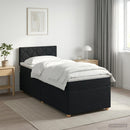 vidaXL Boxspring ágy matraccal fejtámlával Fekete 100 x 200 cm Szövet