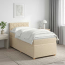 vidaXL Boxspring ágy matraccal Krémszínű 100 x 200 cm Szövet