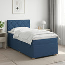 vidaXL Boxspring ágy matraccal fejtámlával Kék 100 x 200 cm Szövet