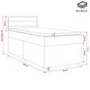 vidaXL Boxspring ágy matraccal fejtámlával Kék 90 x 190 cm Szövet