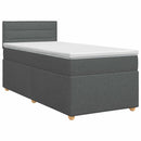 vidaXL Boxspring ágy matraccal Sötétszürke 90 x 200 cm Szövet