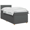 vidaXL Boxspring ágy matraccal Sötétszürke 90 x 200 cm Szövet