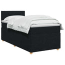 vidaXL Boxspring ágy matraccal fejtámlával Fekete 90 x 200 cm Szövet