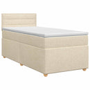 vidaXL Boxspring ágy matraccal Krémszínű 100 x 200 cm Szövet