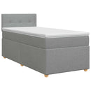 vidaXL Boxspring ágy matraccal Világosszürke 100 x 200 cm Szövet