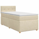 vidaXL Boxspring ágy matraccal Krémszínű 100 x 200 cm Szövet