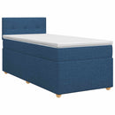vidaXL Boxspring ágy matraccal fejtámlával Kék 100 x 200 cm Szövet