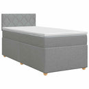vidaXL Boxspring ágy matraccal Világosszürke 100 x 200 cm Szövet