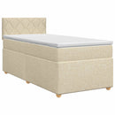 vidaXL Boxspring ágy matraccal Krémszínű 100 x 200 cm Szövet