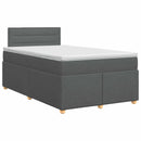 vidaXL Boxspring ágy matraccal Sötétszürke 120 x 190 cm Szövet