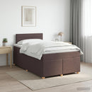 vidaXL Boxspring ágy matraccal Sötét Barna 120 x 190 cm Szövet
