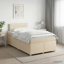 vidaXL Boxspring ágy matraccal Krémszínű 120 x 190 cm Szövet