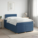 vidaXL Boxspring ágy matraccal fejtámlával Kék 120 x 190 cm Szövet