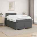 vidaXL Boxspring ágy matraccal Sötétszürke 120 x 190 cm Szövet