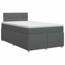 vidaXL Boxspring ágy matraccal Sötétszürke 120 x 190 cm Szövet