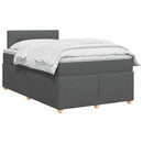 vidaXL Boxspring ágy matraccal Sötétszürke 120 x 190 cm Szövet