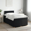 vidaXL Boxspring ágy matraccal fejtámlával Fekete 120 x 190 cm Szövet