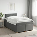 vidaXL Boxspring ágy matraccal Sötétszürke 120 x 190 cm Szövet
