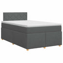 vidaXL Boxspring ágy matraccal Sötétszürke 120 x 190 cm Szövet
