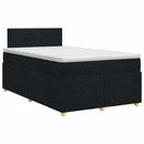 vidaXL Boxspring ágy matraccal fejtámlával Fekete 120 x 190 cm Szövet