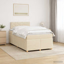 vidaXL Boxspring ágy matraccal Krémszínű 120 x 190 cm Szövet