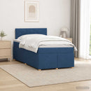 vidaXL Boxspring ágy matraccal fejtámlával Kék 120 x 190 cm Szövet