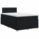 vidaXL Boxspring ágy matraccal fejtámlával Fekete 120 x 200 cm Szövet