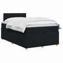 vidaXL Boxspring ágy matraccal fejtámlával Fekete 120 x 200 cm Szövet