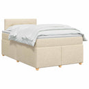 vidaXL Boxspring ágy matraccal Krémszínű 120 x 200 cm Szövet