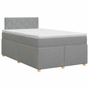 vidaXL Boxspring ágy matraccal Világosszürke 120 x 200 cm Szövet