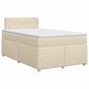 vidaXL Boxspring ágy matraccal Krémszínű 120 x 200 cm Szövet