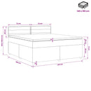 vidaXL Boxspring ágy matraccal Sötét Barna 140 x 190 cm Szövet