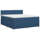 vidaXL Boxspring ágy matraccal fejtámlával Kék 140 x 190 cm Szövet