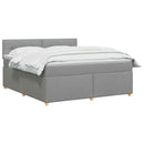vidaXL Boxspring ágy matraccal Világosszürke 140 x 190 cm Szövet