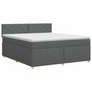 vidaXL Boxspring ágy matraccal Sötétszürke 140 x 190 cm Szövet