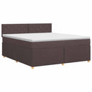 vidaXL Boxspring ágy matraccal Sötét Barna 140 x 190 cm Szövet