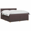 vidaXL Boxspring ágy matraccal Sötét Barna 140 x 190 cm Szövet