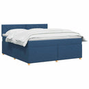 vidaXL Boxspring ágy matraccal fejtámlával Kék 140 x 190 cm Szövet