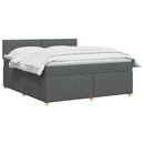vidaXL Boxspring ágy matraccal Sötétszürke 140 x 200 cm Szövet