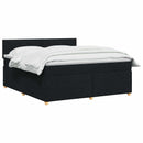 vidaXL Boxspring ágy matraccal fejtámlával Fekete 140 x 200 cm Szövet