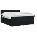 vidaXL Boxspring ágy matraccal fejtámlával Fekete 160 x 200 cm Szövet