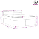 vidaXL Boxspring ágy matraccal Tópszínű 160 x 200 cm Szövet