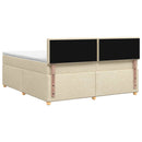vidaXL Boxspring ágy matraccal Krémszínű 160 x 200 cm Szövet
