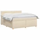 vidaXL Boxspring ágy matraccal Krémszínű 160 x 200 cm Szövet