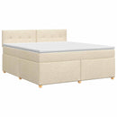 vidaXL Boxspring ágy matraccal Krémszínű 160 x 200 cm Szövet